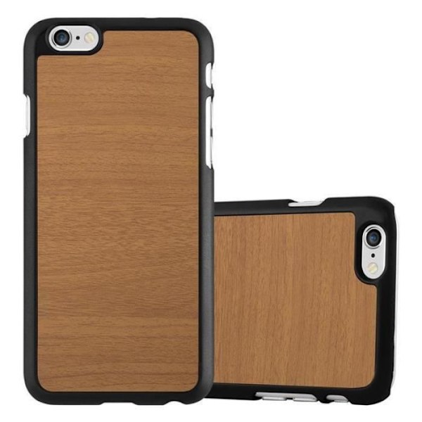 Apple iPhone 6 PLUS Fodral - iPhone 6S PLUS i WOODY BROWN av Cadorabo (WOODY Design) Ultratunt hårt plastfodral Hardcase