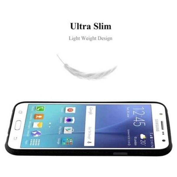 Samsung Galaxy J7 2015 (5) Fodral i BLACK FROST av Cadorabo (FROST Design) Ultratunnt mjukt silikon TPU gelskydd med anti Svart