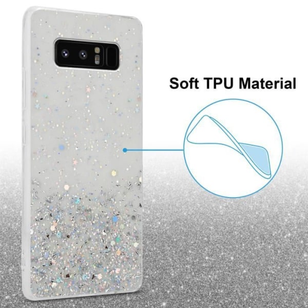 Coque - CADORABO - Samsung Galaxy NOTE 8 - Transparent med Glitter - Ultratunn - Stötbeständig skydd Transparent med glitter