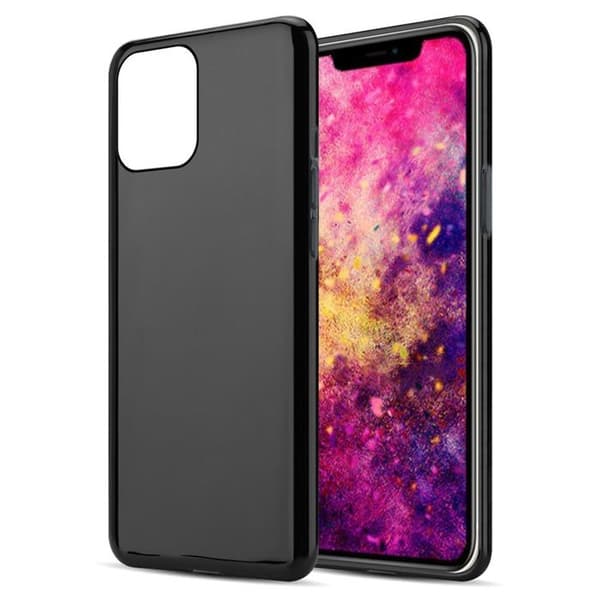Transparent stötsäker silikonfodral för iPhone 12 / 12 PRO Svart