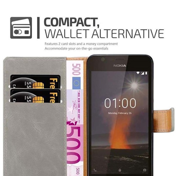 Coque för Nokia 1 2018 i MARRONE CAPPUCINO Skyddshölje med stöd funktion kastanj