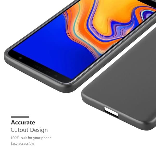 Skyddsfodral för Samsung Galaxy J4 PLUS Skyddsfodral i MATTS GRÅ METALLISK design Grå