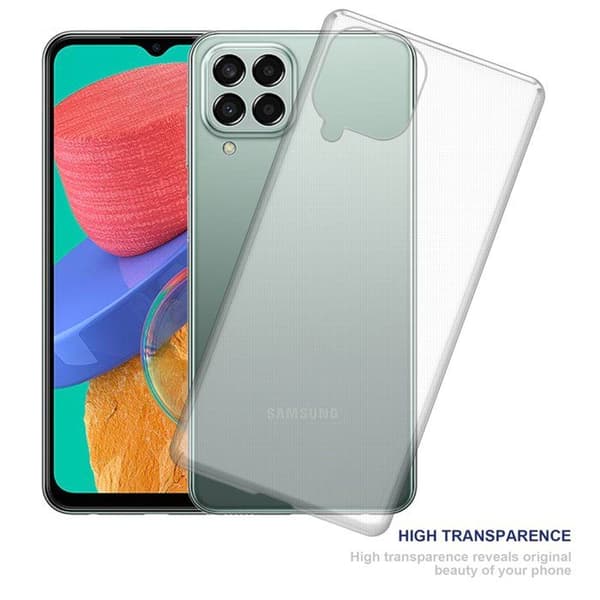 Transparent stötsäker silikonfodral för Samsung Galaxy M33 5G Vit