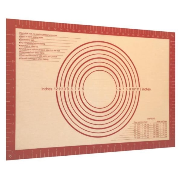 Intirilife Återanvändbar bakmatta i silikon i rödbrun i 40 x 60 cm format