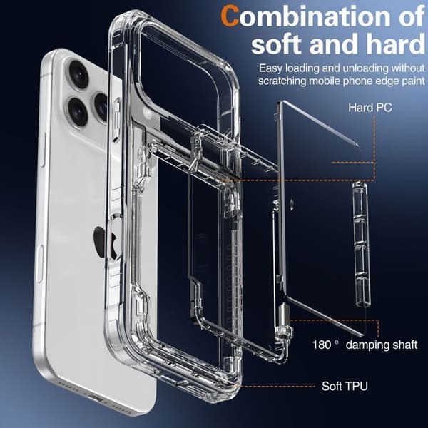 Transparent iPhone 17 PRO-fodral med kortfack Vit