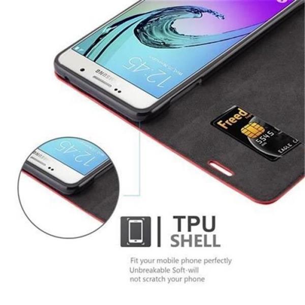 Samsung Galaxy A7 2016 (6) Fodral i APPLE RÖD från Cadorabo (INVISIBLE MAGNETIC CLOSURE Design) Fodral med fullständigt skydd