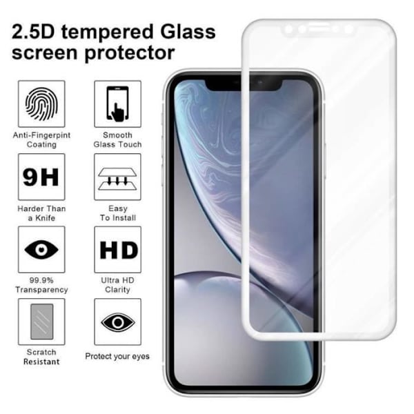 Cadorabo härdat glas för Apple iPhone XR White' skyddsfilm Apple iPhone XR Vit