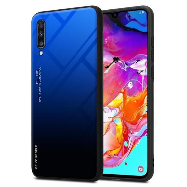 Coque - CADORABO - Samsung Galaxy A70 / A70s - Tvåfärgad skydd - Halkfri - Mjuk i TPU MÖRKBLÅ