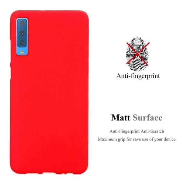 Hus för Samsung Galaxy A7 2018 - CADORABO - Mjuk Skal - Silikon TPU - FROST RÖD - Optimal Skydd RÖD