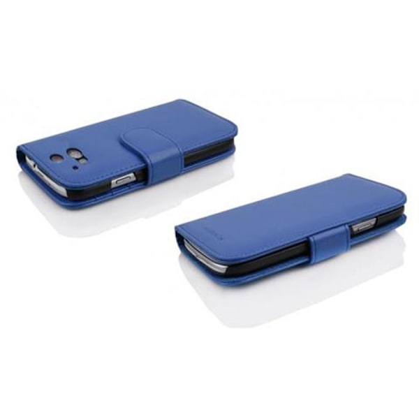 Coque för HTC ONE M8 i HIMMELSBLÅ Skyddscase med platser för kort Blå