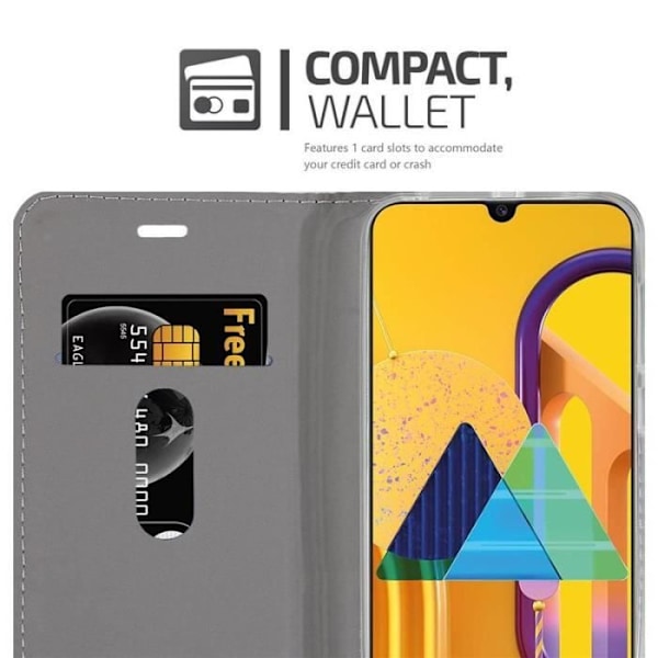 Plånboksfodral - CADORABO - Samsung Galaxy M30s - Imiterat läder - Svart - Magnetisk stängning Svart