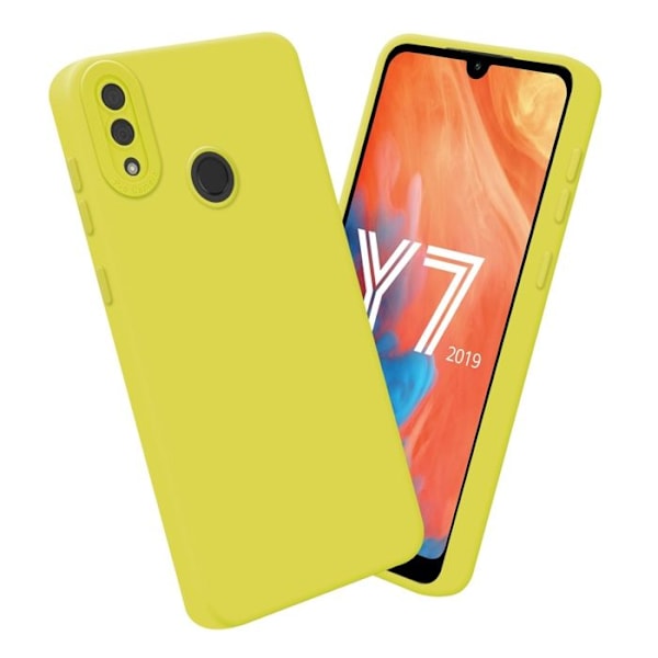 Skydd för Huawei Y7 2019 / Y7 PRIME 2019 i FLUID GUL Fodral Etui Case Cover i flexibelt TPU-silikon Gul