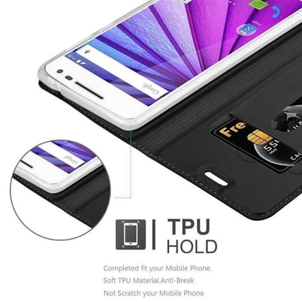 Cadorabo fodral till Motorola MOTO G3 - i svart - Skydd med magnetlås Svart