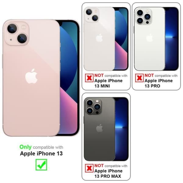 Coque för Apple iPhone 13 i KUNZIT ROSE Skyddstäckning med spegel Rosa