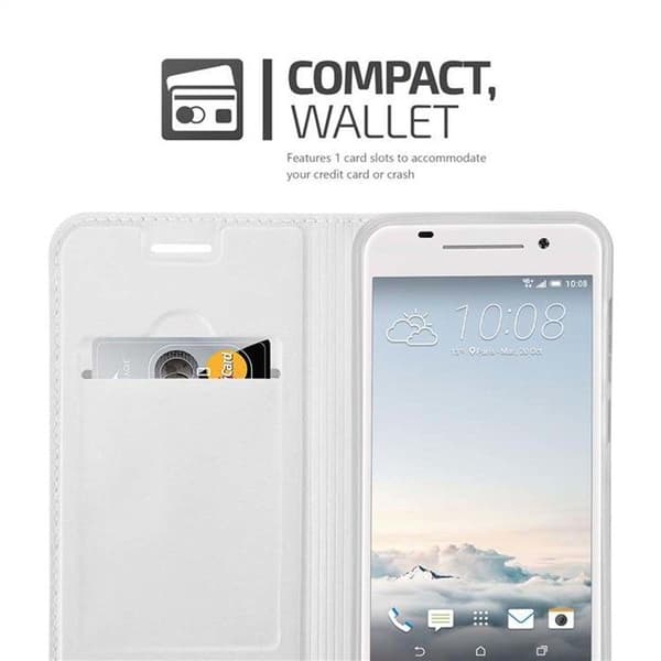 Flip-fodral för HTC ONE A9 Etui i KLASSISK SILVER Plånbok Stötsäker Grå
