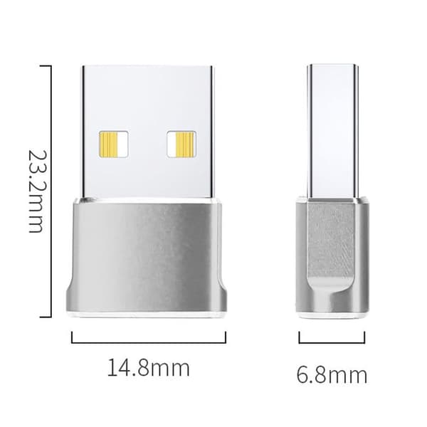 USB-adapter i SILVER - USB C till USB-adapter Grå