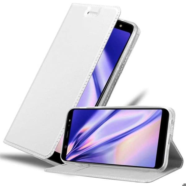 Flip-fodral för Samsung Galaxy A6 PLUS 2018 Klassisk Silver Plånbok Stötsäker Grå
