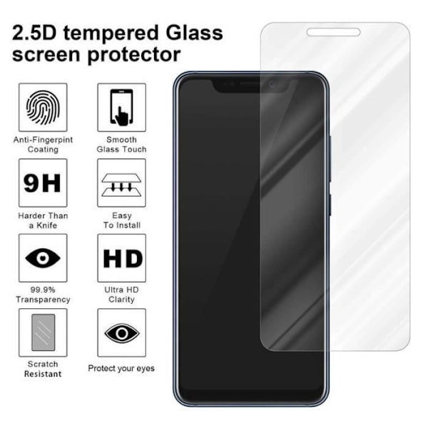 Skärmskydd - CADORABO - ZTE Axon 9 PRO - Härdat glas - Transparent - 0,3 mm Transparent