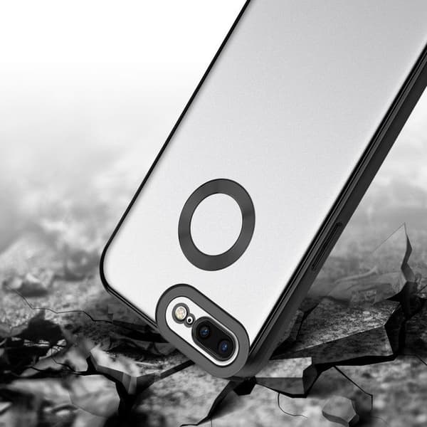 Transparent skal för iPhone 7 PLUS / 7S PLUS / 8 PLUS - Svart Stötskydd Chrome Design Vit