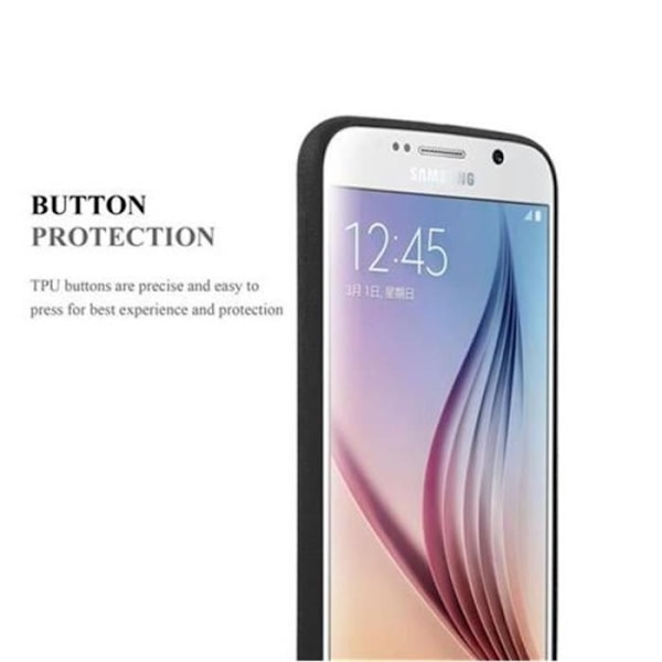 Samsung Galaxy S6 fodral - CADORABO - FROST BLACK - Mjuk silikon TPU Gel - Anti Shock FROST SVART
