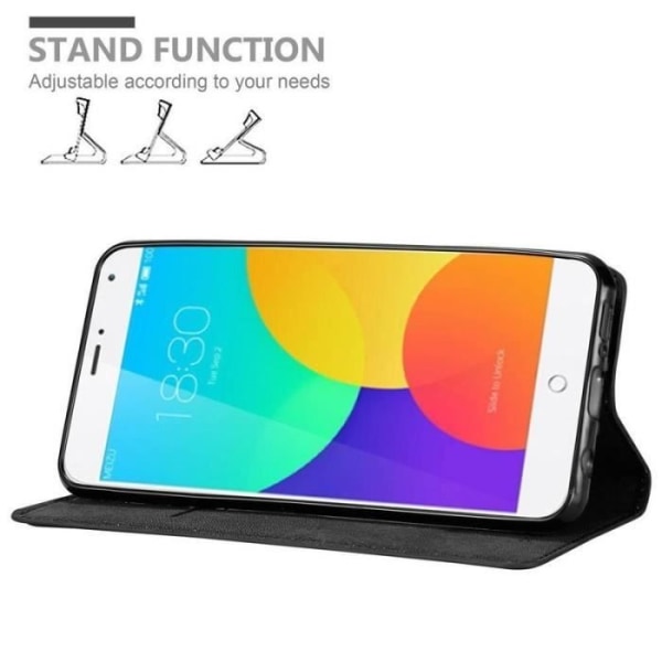 Coque - CADORABO - MEIZU MX4 - Simili-läder - Magnetisk stängning - Ställfunktion Svart