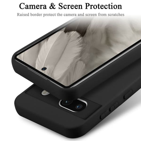 Skal för Google Pixel 7A Stötabsorberande i LIQUID BLACK Svart
