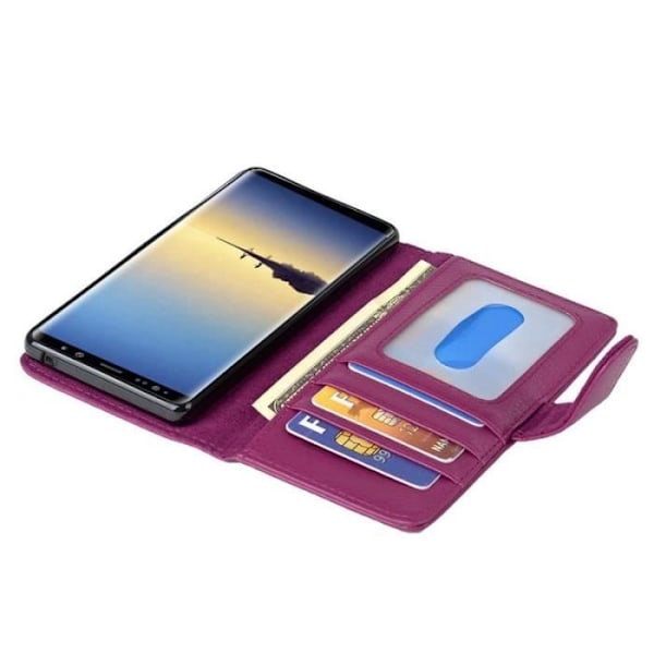 Fodral till Samsung Galaxy NOTE 8 - CADORABO - Lila - Imiterat läder - Magnetisk stängning - 3 kortplatser Lila