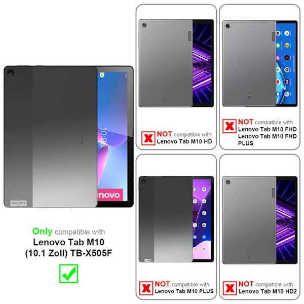 Coque för Lenovo Tab M10 (10.1 tum) TB-X505F Etui i MÖRKBLEU Hölster Cover Skydd 360 grader konstläder Plånbok Blå