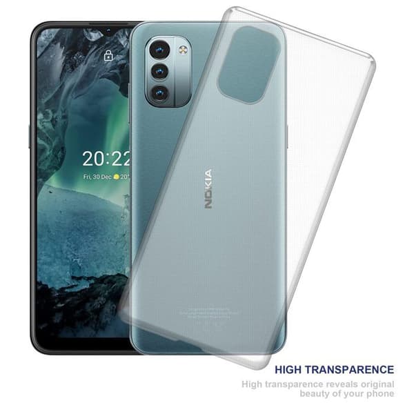 Transparent stötsäker silikonfodral för Nokia G11 / G21 Vit