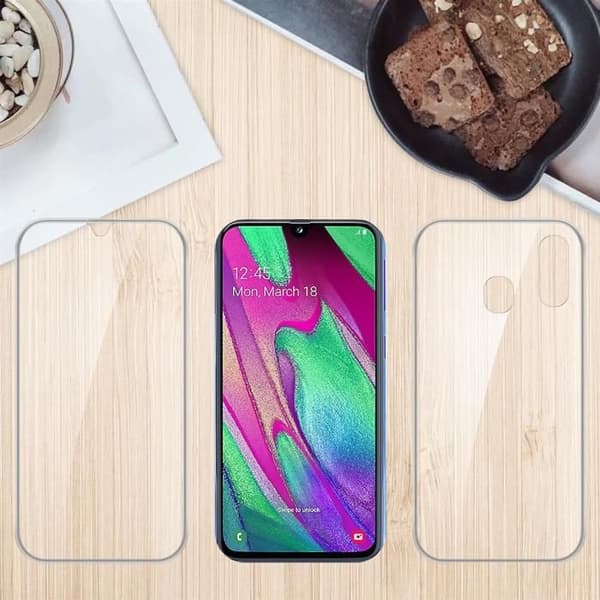 Transparent skal för Samsung Galaxy A40, helskydd Vit
