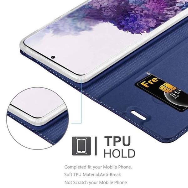 Flip-fodral för Samsung Galaxy S20 i MÖRKBLAU CLASSY Plånbok Stötsäker Blå