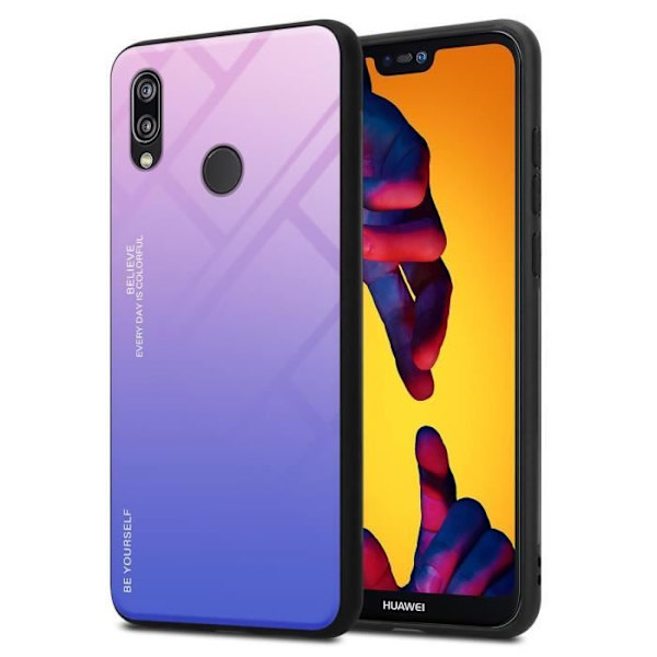 Fodral till Huawei P20 LITE 2018 / NOVA 3E Fodral i ROSA - BLÅT Fodral Skyddsskydd tvåfärgad TPU ROSA - BLÅ