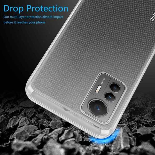Transparent stötsäker silikonfodral för Xiaomi 12 LITE Vit