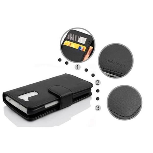 Cadorabo - Fodral Skal för > LG OPTIMUS G2 MINI < – Plånbok (med kortplatser) i JETSVART