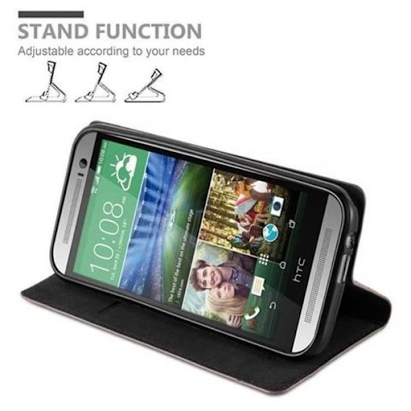HTC ONE M8 (2. Gen) fodral i KAFFEBRUNT från Cadorabo (design med Osynlig magnetisk stängning) Helt skyddsfodral med flik