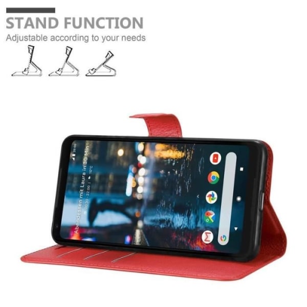 Coque - CADORABO - Google Pixel 2 XL - Röd - Mjuk - Bokstöd funktion Röd