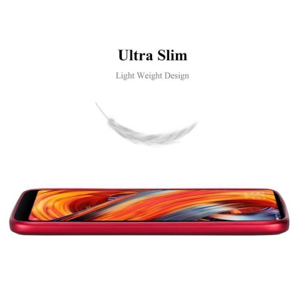 Cadorabo Fodral fungerar med Xiaomi Mi Mix 2 i METALLIC RED - Stötsäker och reptålig TPU silikonskydd - Ultra Slim