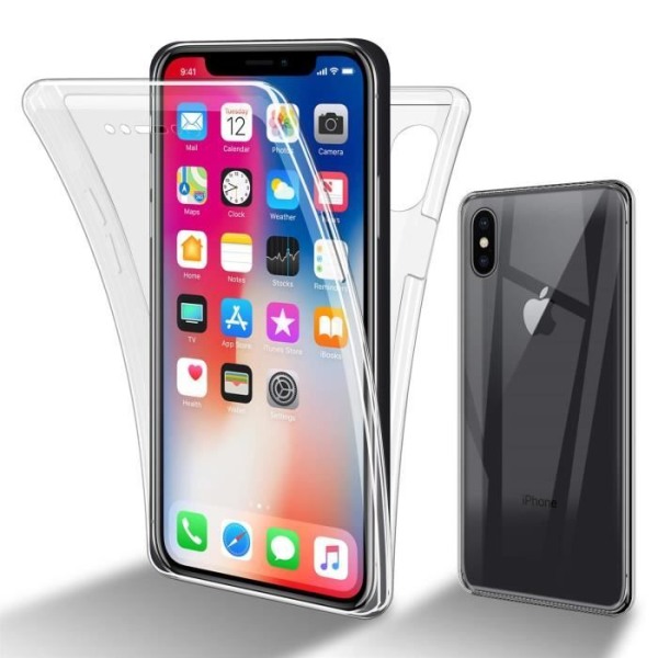 Cadorabo Fodral för Apple iPhone X / XS i Transparent Fodral 360° Helkroppsskydd Skärmskydd Transparent