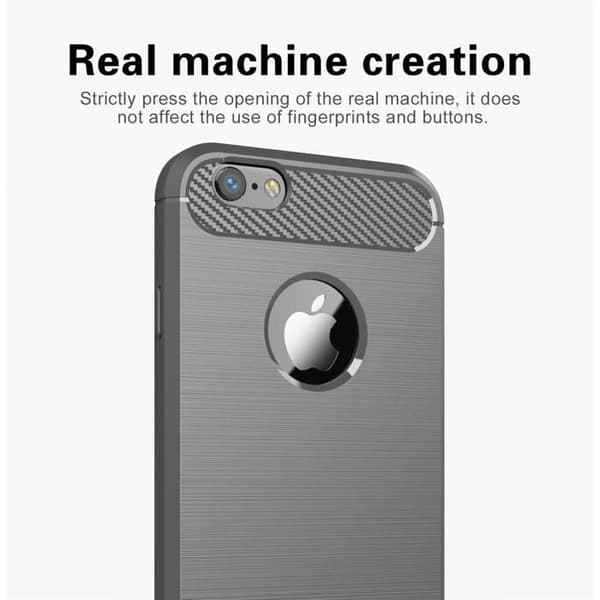 iPhone 6 / 6S Fodral BORSTAD GRÅ Kolfiber Design Grå