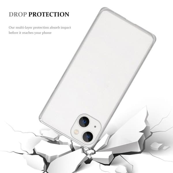 Transparent stötsäker silikonfodral för iPhone 14 PLUS Vit