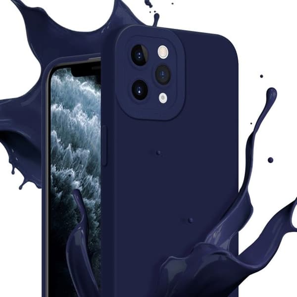 Skyddsfodral för iPhone 11 PRO i MÖRKBLEU FLUID Stötsäker Blå