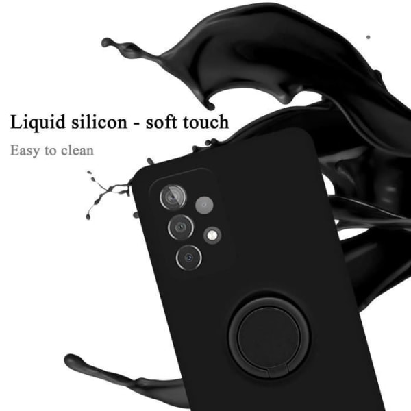 Coque - CADORABO - A52 (4G/5G) / A52s - Silikon TPU skydd - Tunn och lätt design - Inbyggd ring Svart
