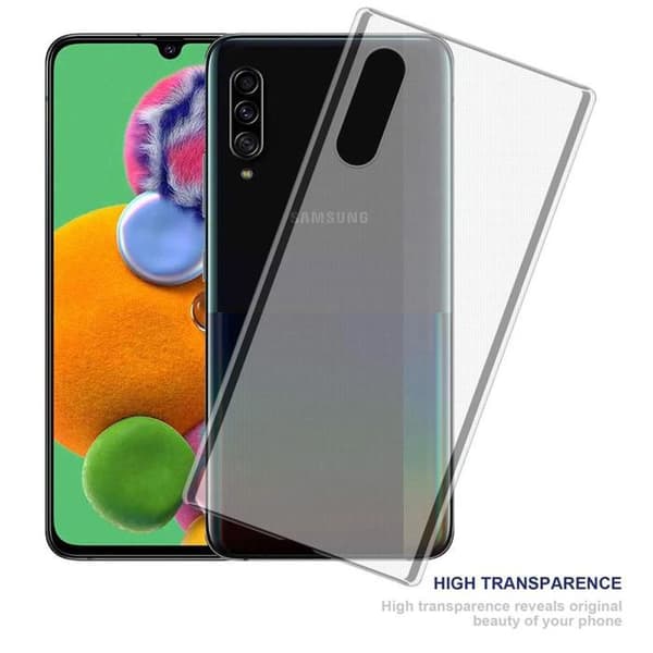 Transparent stötsäker silikonfodral för Samsung Galaxy A90 5G Vit