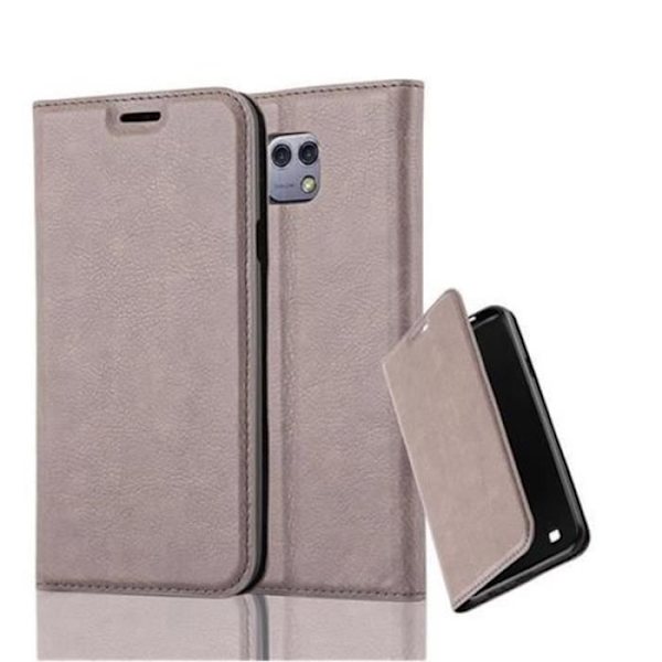 LG X CAM-fodral i COFFEE BROWN från Cadorabo (INVISIBLE MAGNETIC CLOSURE Design) Helt skyddsfodral med flipflik