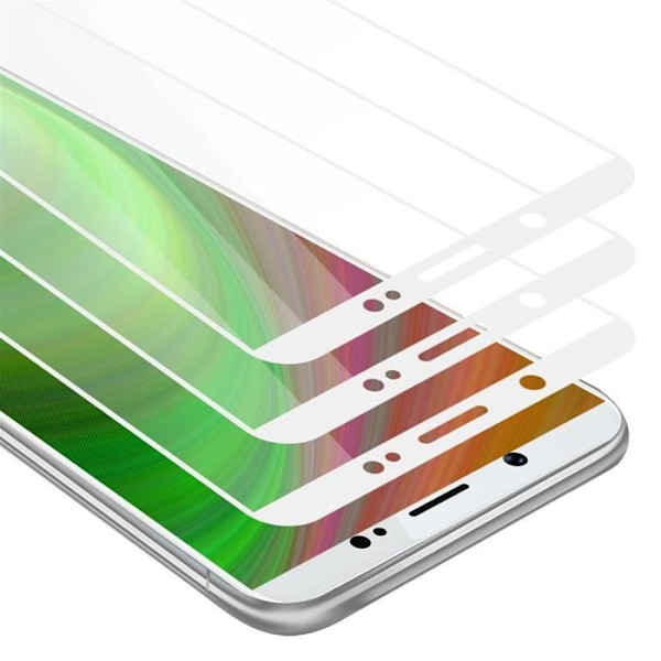 3x Helt klart härdat glas skydd för Vivo V7, transparent med vit härdning. Vit