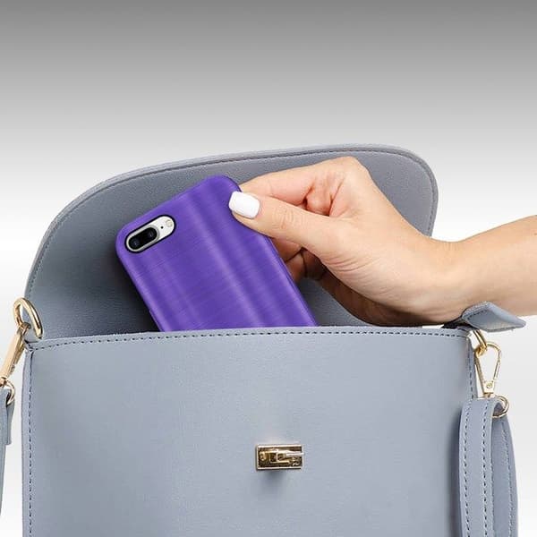 Skal för iPhone 7 PLUS / 7S PLUS / 8 PLUS Borstad Lila Kameraskydd Violett