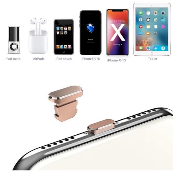 Skyddslock till Apple iPhone i Rose Gold mot damm för laddningsporten Rose guld