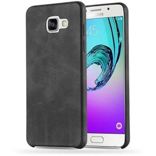 Coque Samsung Galaxy A5 (6) - 2016 Cadorabo Housse i konstläder Hard Case Cover Skydd Etui Bumper SVART-VINTAGE