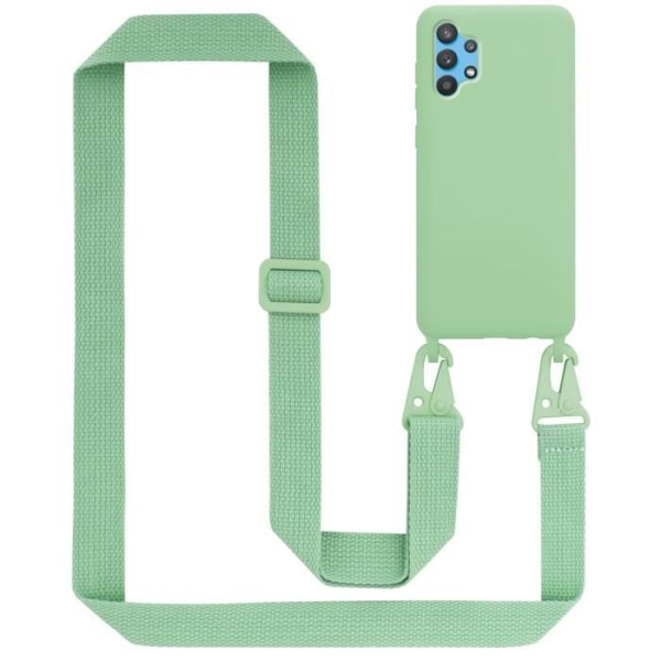 Halsbandsfodral för Samsung Galaxy A32 4G Fodral i LIQUID LJUSGRÖN Fodral Modehalsband Moderiktigt fodral Fodral Silikon Justerbar