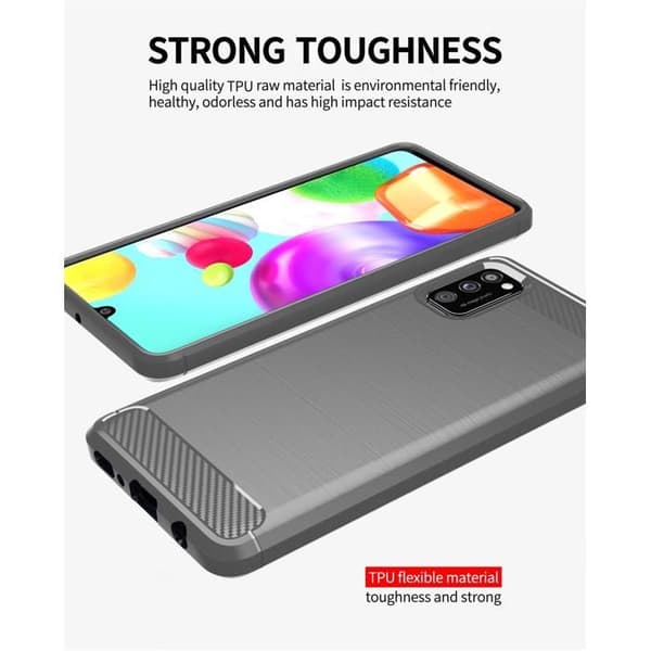 Skyddsfodral för Samsung Galaxy A41 BORSTAD GRÅ Kolfiberdesign Grå